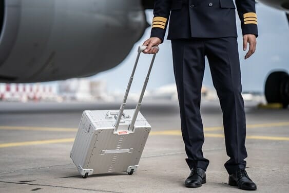 Black-Aluminum-Pilot-case|Open onyx black Aleon pilot case crafted from air craft grade aluminum|Aleon pilot case with full length piano hinge and telescoping handle|Black onyx pilot case with hands free carrying strap|Aluminum Pilots Case open and silver and black|Aluminum Pilots Case handle extended|Black-Aluminum-Pilot-case- video|Aluminum-pilotcase-silver-front-with-piano-hinges video overview