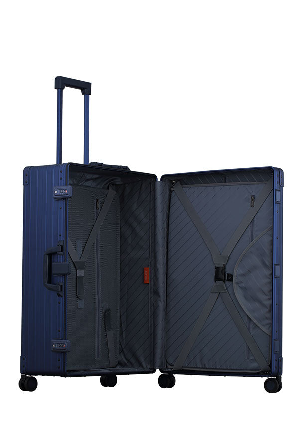 30-inch-in-size-luggage-in-blue-spinner-trunk-style-with-grament-bag-3028|30-inch-hardshell-luggage-in-blue-with-spinner-wheels-trunk-style-and-grament-bag-checked|30-inch-hard-case-checked-suitcase-with-grament-bag-case-opened-blue-3028|30-Inch-suitcase-harside-in-blue-made-with-aluminum|30 inch video over view|