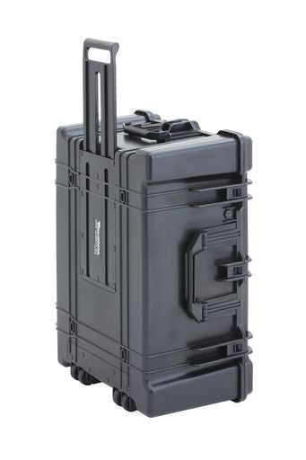 Aleon 33-inch deep large ABS case with two wheels and telescoping handle for easy transport.