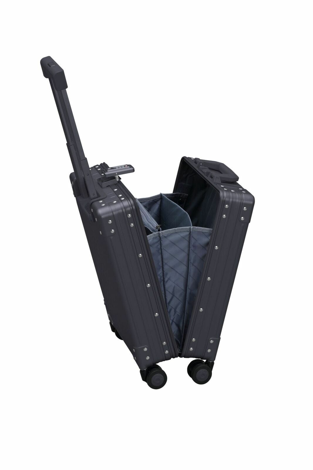 Vertical Business Carry-On|black_aluminum_luggage_case|Vertical Business Carry-On|video talking about the carry-on business case that is 20 inches