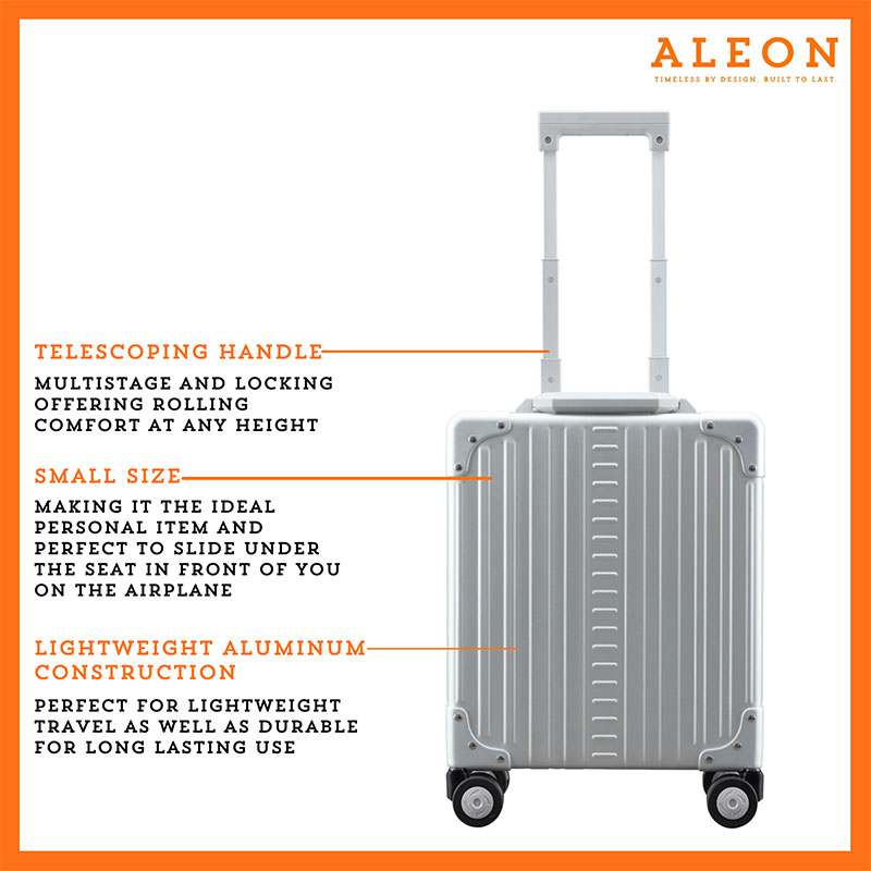 Aleon vertical opening silver case RFID blocking and aluminum construction