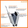 Vertical opening silver platinum Aleon case with spinner wheels and dividers