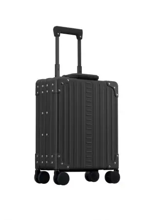laptop case black briefcase with 4 wheels corner view