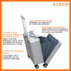 Silver platinum open view of Aleon vertical business case with tsa approved locks and business organizer