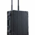 International Carry-On Luggage black aluminum suitcase