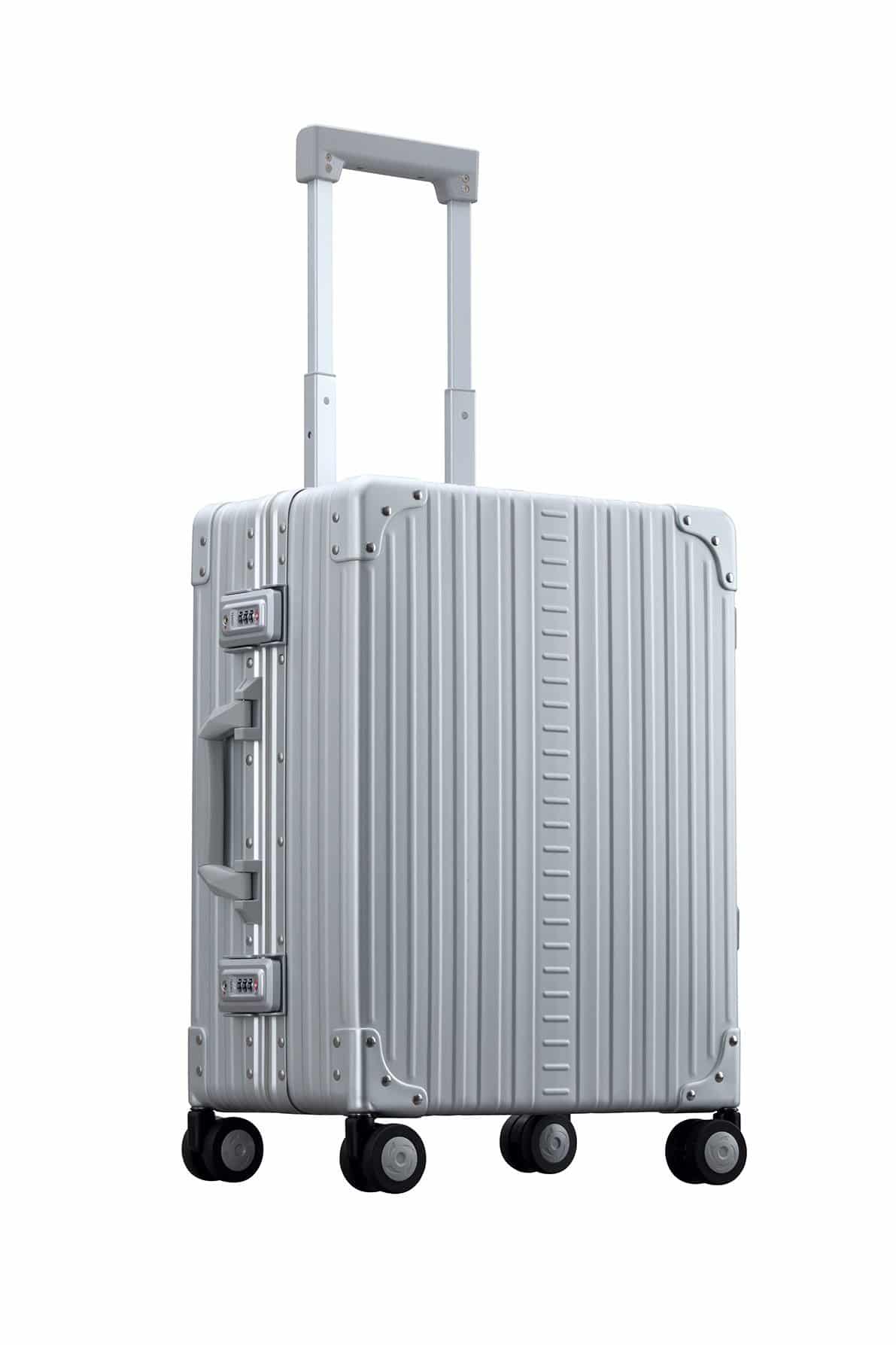 21 inch classic carry-on aluminum luggage in silver