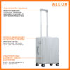 Side view of Aleon carryon with suiter in silver