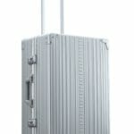26 inch aluminum checked suitcase with wheels