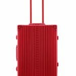 26 inch aluminum checked suitcase with wheels