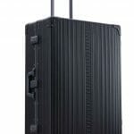 32 inch aluminum suitcase for checked flights that is large in black