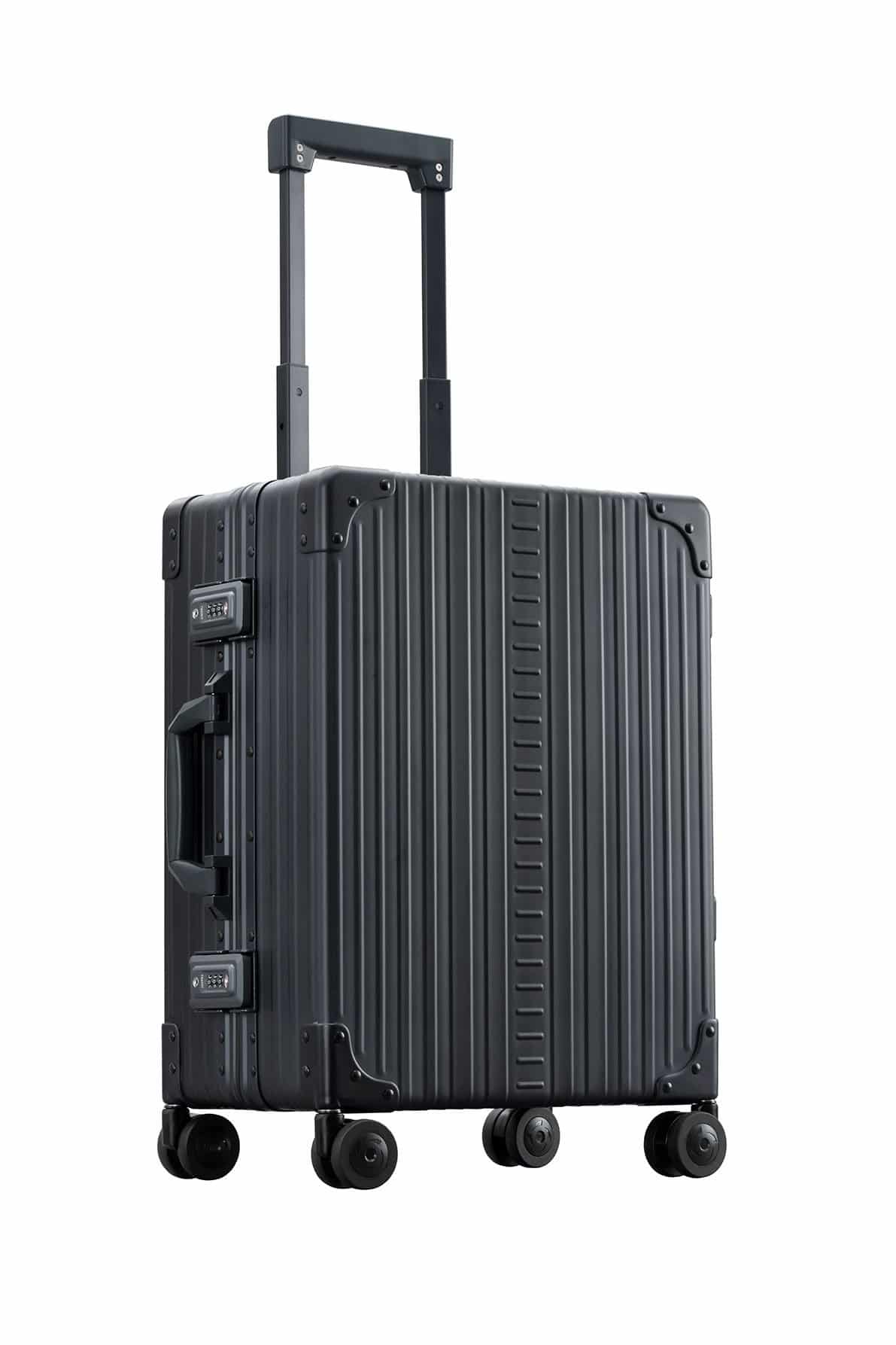 21 classics carry on black aluminum suitcase