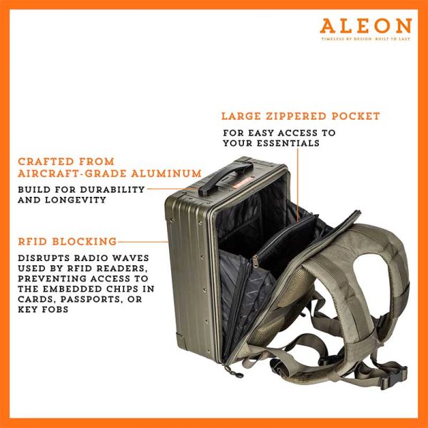 Open bronze Aleon backpack
