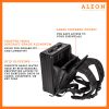 Black Aleon backpack open with zippered pocket
