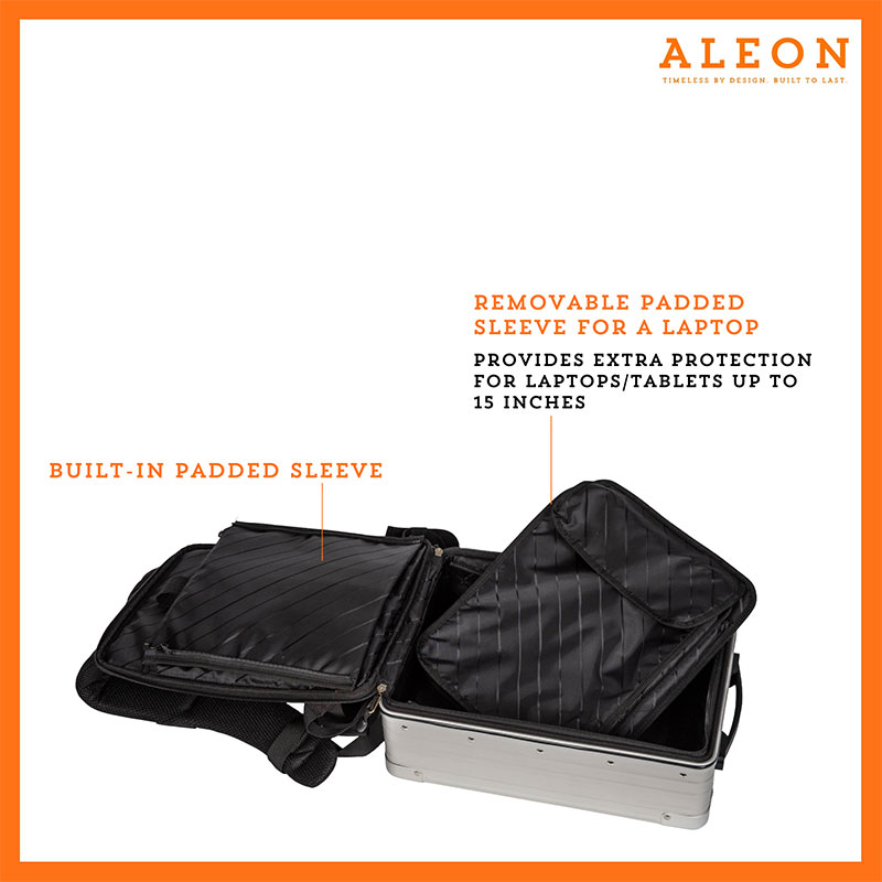 16-Backpack-PL-open-packing-cube Silver Aleon backpack with packing cube