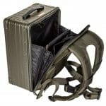16 inch aluminum backpack for busines or a carry on and laptop in bronze