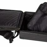 Aluminum Backpack Black completely open
