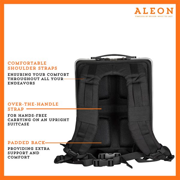 Aleon backpack back with padding and comfortable staps