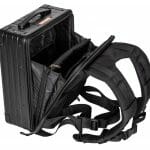 aluminum backpack with laptop and carry-on for travel 17 inches in black