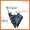 Open view of Aleon onyx business case with over the handle strap and internal business organizer