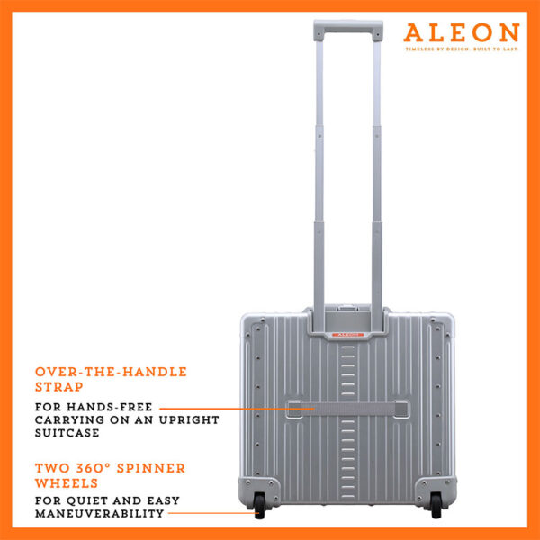 Silver pilot case with hands free carrying strap