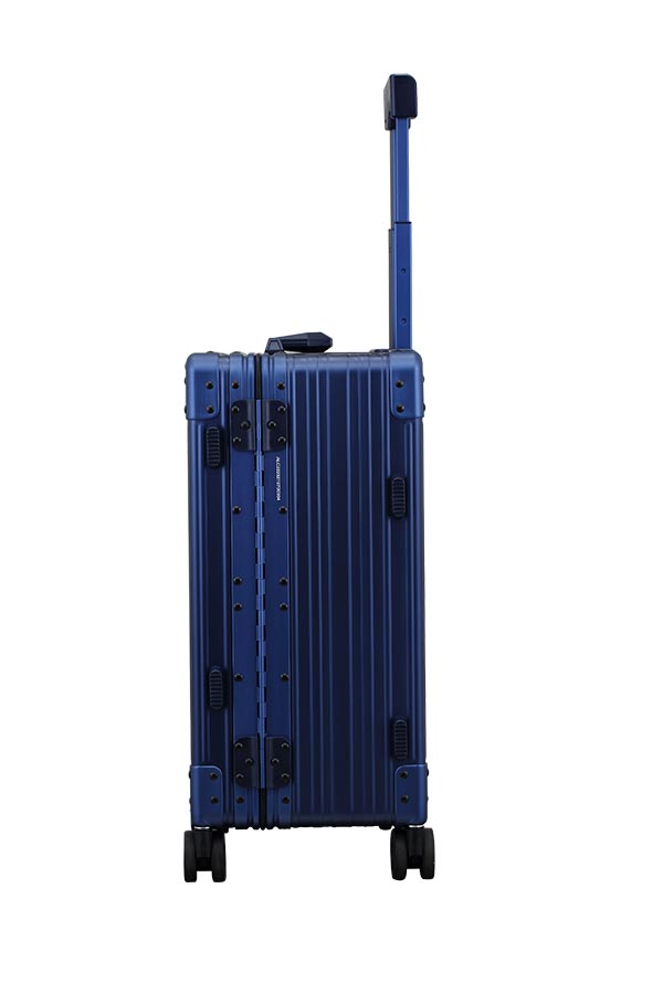 trunk-style-luggage-in-blue-that-is-21-inches-with-piano-hinges