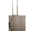 Bronze Aleon aluminum luggage angled side profile showcasing full case design