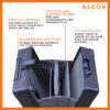 Open vertical Aleon case with dividers in blue