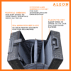 Close up of ALEON vertical carry on with compression board and packing cube