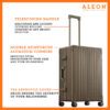 Side profile view of Aleon checked case with TSA approved locks