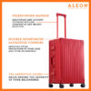 Front profile view of red Aleon checked with TSA approved locks