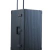 Sleek Onyx Black Aluminum Trunk – Durable 30-inch Checked Luggage