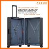 The ALEON 32″ black Macro Plus glides smoothly through an airport terminal, its high-performance wheels designed for quiet and stable movement. The ergonomic telescoping handle ensures comfortable handling, even in bustling travel environments.