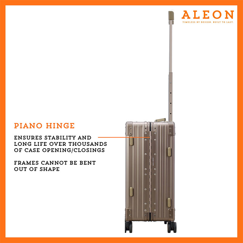 B01LZO1GXS-CH-Hinge-(2) The ALEON 21" bronze Carry-On glides effortlessly through a busy terminal, its precision-engineered wheels navigating the polished flooring with ease. The sturdy telescoping handle ensures a comfortable grip for travelers.