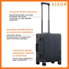 The ALEON 21" Carry-On glides effortlessly through a busy terminal, its precision-engineered wheels navigating the polished flooring with ease. The sturdy telescoping handle ensures a comfortable grip for travelers.