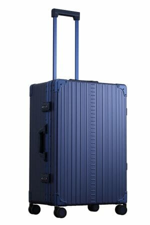 Blue-26-inch-luggage-hardside-with-garment-bag-inside-with-sippner-wheels-and-trunk-styled