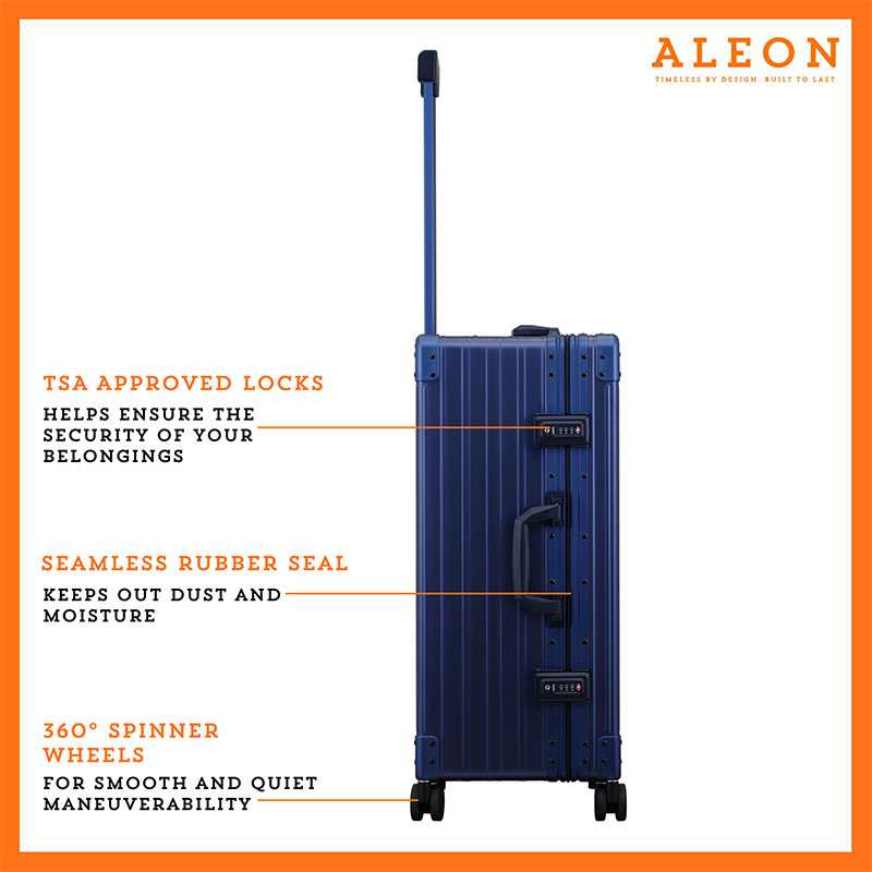USE-FIRST-2628-SA-lock-1-(1) TSA approved locks on ALEON case and 360 degree spinner wheels