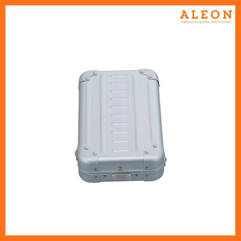 1905V-PL Platinum silver Aleon Vertical opening crossbody case lying flat with opening facing forward