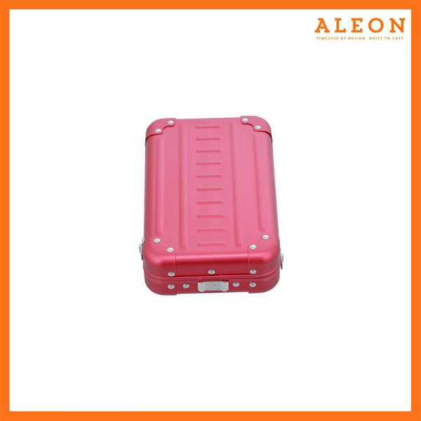 Red ruby Aleon Vertical opening crossbody case lying flat with opening facing forward