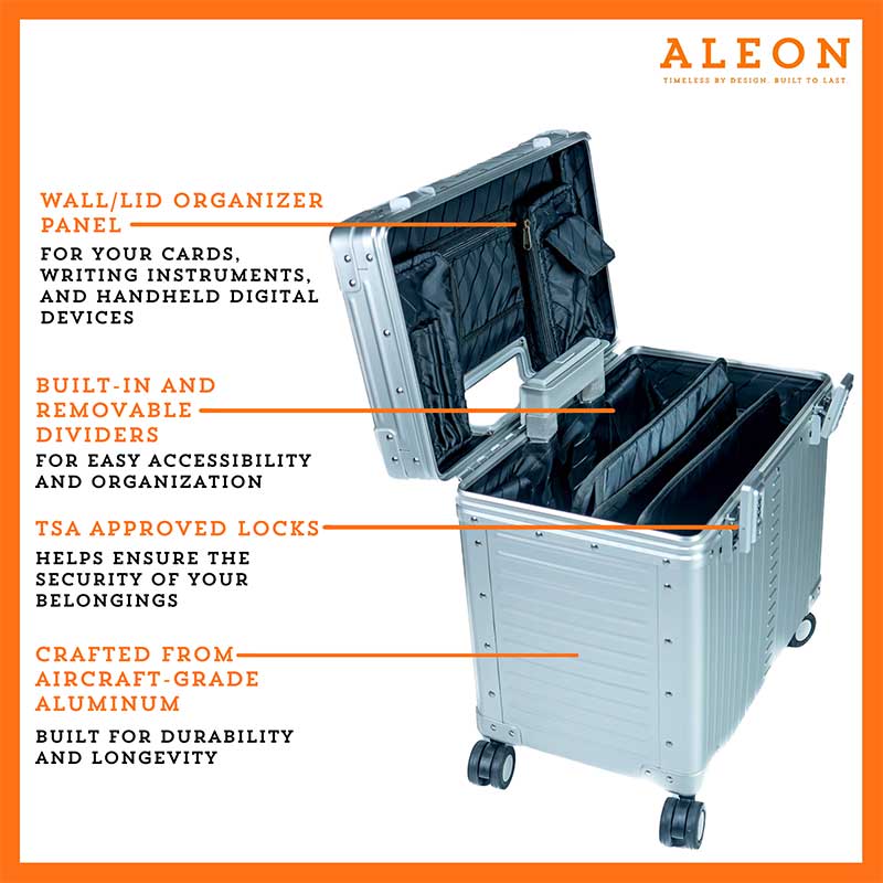 Deluxe-Pilot-Case-Open Aleon Deluxe pilot case open with vertical opening