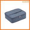 The image features a gray ALEON Messenger Case removable packing cube with zippered closure. The case has a rectangular shape with a sturdy handle on top for easy carrying.